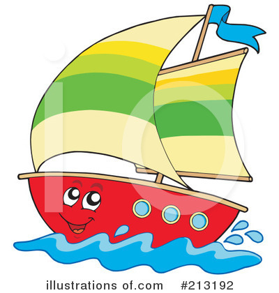 Royalty-Free (RF) Sailboat Clipart Illustration by visekart - Stock Sample #213192
