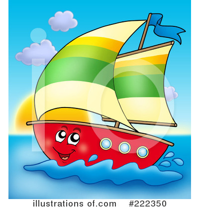 Royalty-Free (RF) Sailboat Clipart Illustration by visekart - Stock Sample #222350
