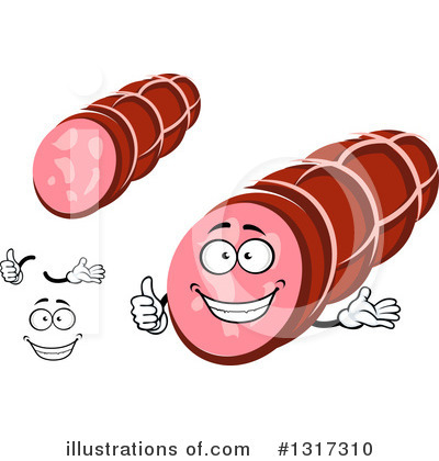 Royalty-Free (RF) Salami Clipart Illustration by Vector Tradition SM - Stock Sample #1317310