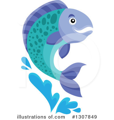 Royalty-Free (RF) Salmon Clipart Illustration by visekart - Stock Sample #1307849