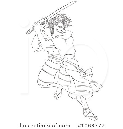 Royalty-Free (RF) Samurai Clipart Illustration by patrimonio - Stock Sample #1068777