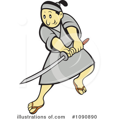 Royalty-Free (RF) Samurai Clipart Illustration by patrimonio - Stock Sample #1090890