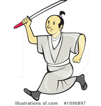 Royalty-Free (RF) Samurai Clipart Illustration by patrimonio - Stock Sample #1090897