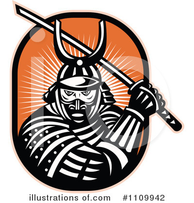 Royalty-Free (RF) Samurai Clipart Illustration by patrimonio - Stock Sample #1109942