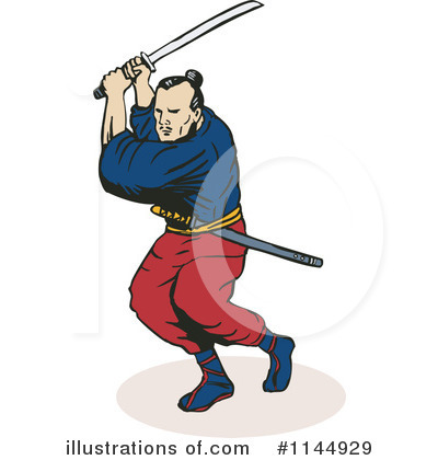 Royalty-Free (RF) Samurai Clipart Illustration by patrimonio - Stock Sample #1144929