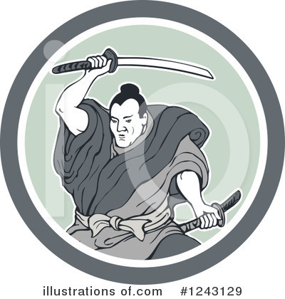 Royalty-Free (RF) Samurai Clipart Illustration by patrimonio - Stock Sample #1243129