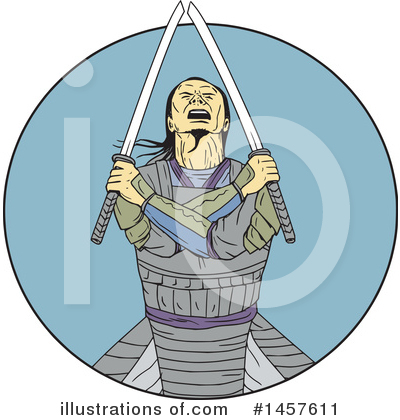 Royalty-Free (RF) Samurai Clipart Illustration by patrimonio - Stock Sample #1457611