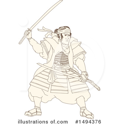 Royalty-Free (RF) Samurai Clipart Illustration by patrimonio - Stock Sample #1494376