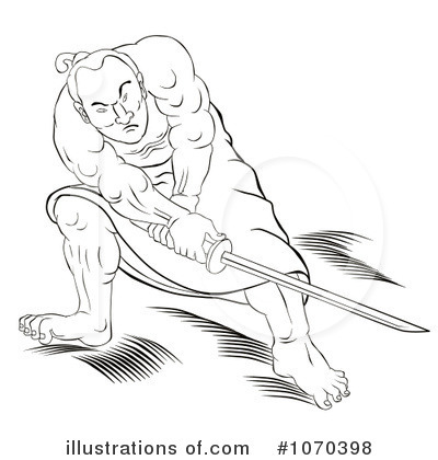 Royalty-Free (RF) Samurai Warrior Clipart Illustration by patrimonio - Stock Sample #1070398