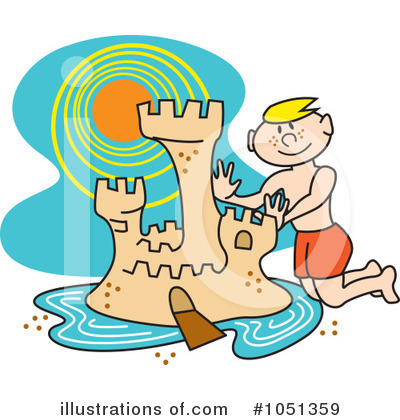 Royalty-Free (RF) Sand Castle Clipart Illustration by Andy Nortnik - Stock Sample #1051359
