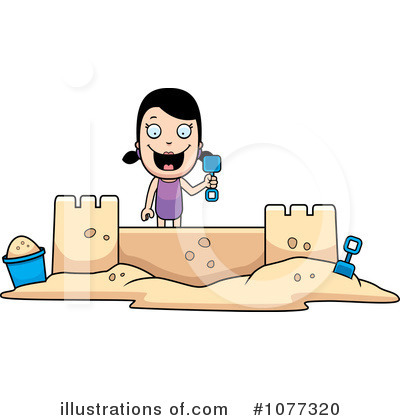 Royalty-Free (RF) Sand Castle Clipart Illustration by Cory Thoman - Stock Sample #1077320