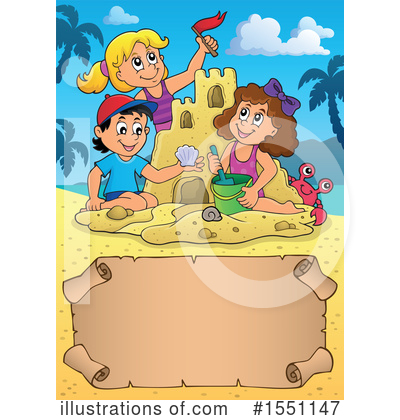 Royalty-Free (RF) Sand Castle Clipart Illustration by visekart - Stock Sample #1551147