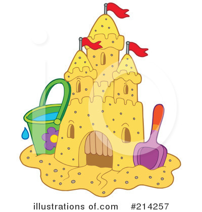 Royalty-Free (RF) Sand Castle Clipart Illustration by visekart - Stock Sample #214257