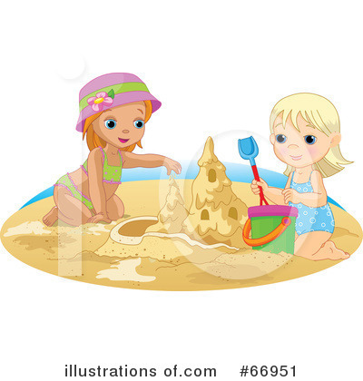 Royalty-Free (RF) Sand Castle Clipart Illustration by Pushkin - Stock Sample #66951