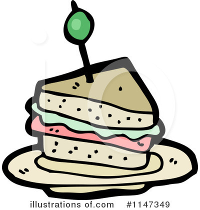 Royalty-Free (RF) Sandwich Clipart Illustration by lineartestpilot - Stock Sample #1147349
