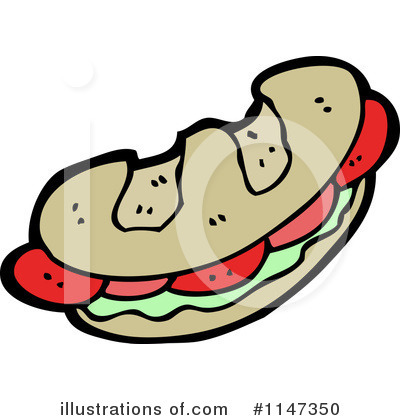 Royalty-Free (RF) Sandwich Clipart Illustration by lineartestpilot - Stock Sample #1147350
