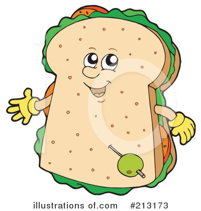 Royalty-Free (RF) Sandwich Clipart Illustration by visekart - Stock Sample #213173