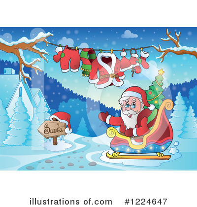 Royalty-Free (RF) Santa Clipart Illustration by visekart - Stock Sample #1224647