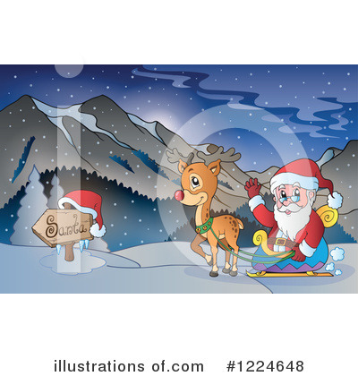 Royalty-Free (RF) Santa Clipart Illustration by visekart - Stock Sample #1224648