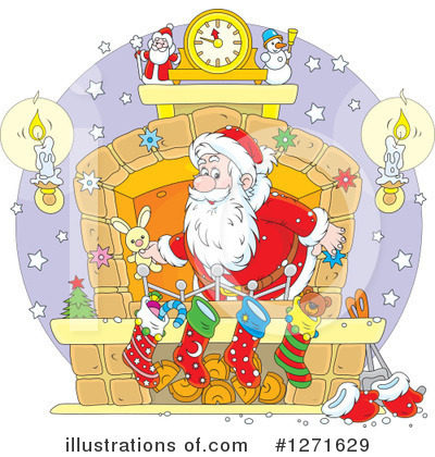 Christmas Stockings Clipart #1271629 by Alex Bannykh