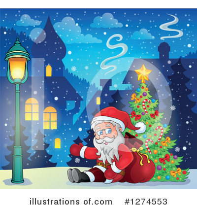 Royalty-Free (RF) Santa Clipart Illustration by visekart - Stock Sample #1274553