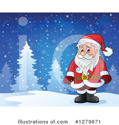 Royalty-Free (RF) Santa Clipart Illustration by visekart - Stock Sample #1279671