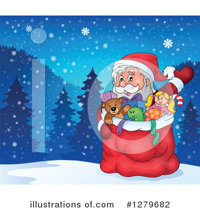 Royalty-Free (RF) Santa Clipart Illustration by visekart - Stock Sample #1279682