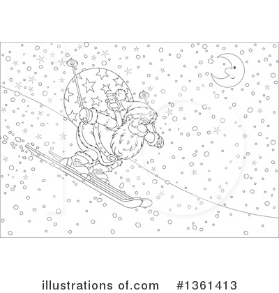 Skiing Clipart #1361413 by Alex Bannykh