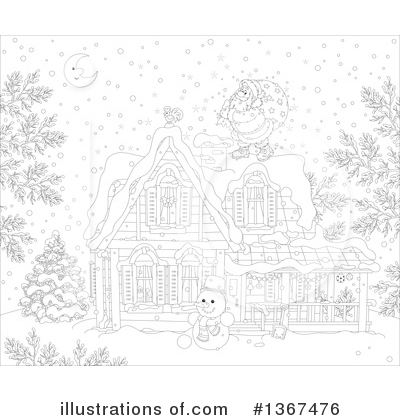 Christmas House Clipart #1367476 by Alex Bannykh