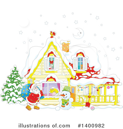 Christmas House Clipart #1400982 by Alex Bannykh