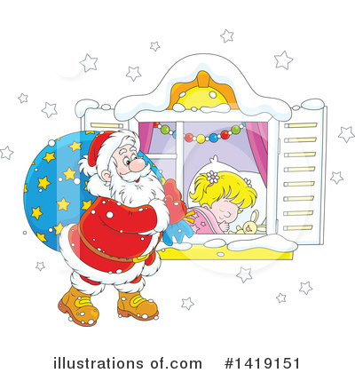Royalty-Free (RF) Santa Clipart Illustration by Alex Bannykh - Stock Sample #1419151