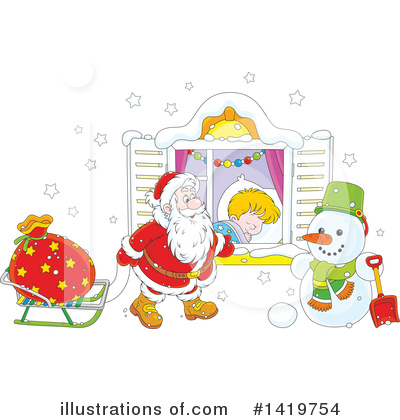 Royalty-Free (RF) Santa Clipart Illustration by Alex Bannykh - Stock Sample #1419754