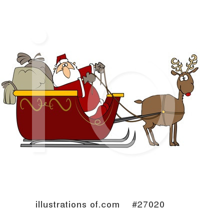 Santas Sleigh Clipart #27020 by djart