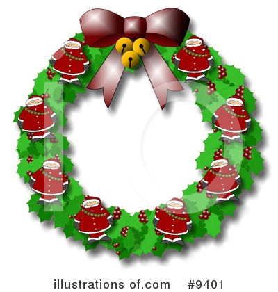 Christmas Wreath Clipart #9401 by djart