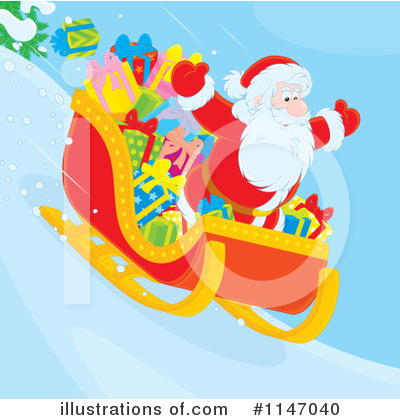 Royalty-Free (RF) Santas Sleigh Clipart Illustration by Alex Bannykh - Stock Sample #1147040
