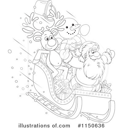 Royalty-Free (RF) Santas Sleigh Clipart Illustration by Alex Bannykh - Stock Sample #1150636