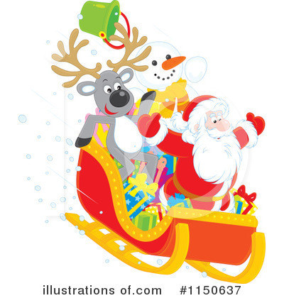 Royalty-Free (RF) Santas Sleigh Clipart Illustration by Alex Bannykh - Stock Sample #1150637
