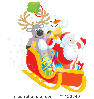 Royalty-Free (RF) Santas Sleigh Clipart Illustration by Alex Bannykh - Stock Sample #1150640