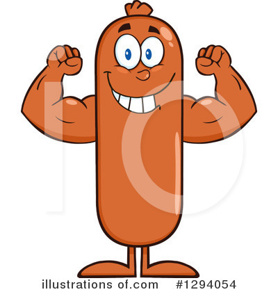 Royalty-Free (RF) Sausage Character Clipart Illustration by Hit Toon - Stock Sample #1294054