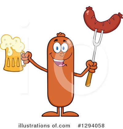 Sausage Character Clipart #1294058 by Hit Toon