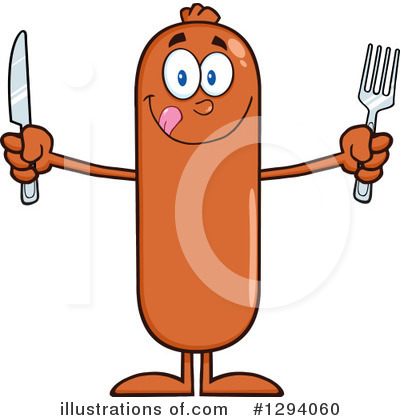 Royalty-Free (RF) Sausage Character Clipart Illustration by Hit Toon - Stock Sample #1294060
