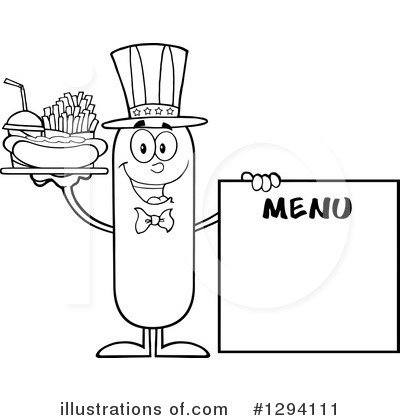 Sausage Character Clipart #1294111 by Hit Toon