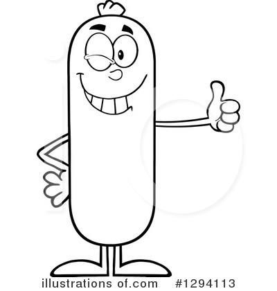 Sausage Character Clipart #1294113 by Hit Toon
