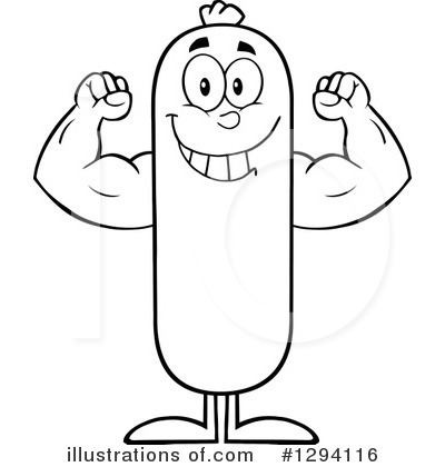 Sausage Character Clipart #1294116 by Hit Toon