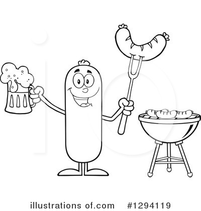 Sausage Character Clipart #1294119 by Hit Toon