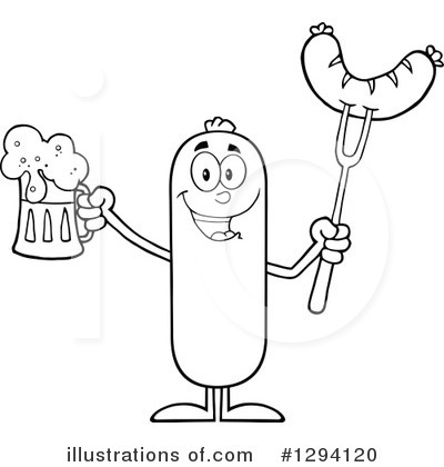 Sausage Character Clipart #1294120 by Hit Toon
