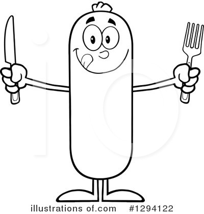Sausage Character Clipart #1294122 by Hit Toon