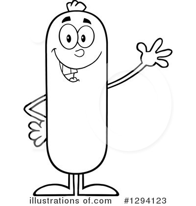 Sausage Character Clipart #1294123 by Hit Toon