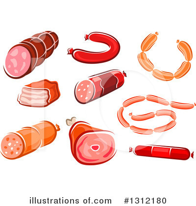 Royalty-Free (RF) Sausage Clipart Illustration by Vector Tradition SM - Stock Sample #1312180