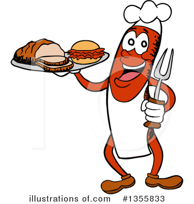 Royalty-Free (RF) Sausage Clipart Illustration by LaffToon - Stock Sample #1355833